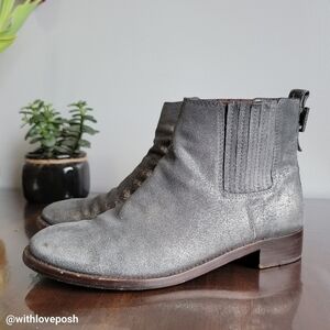 Tory burch Wade ankle metallic size 8 all leather booties